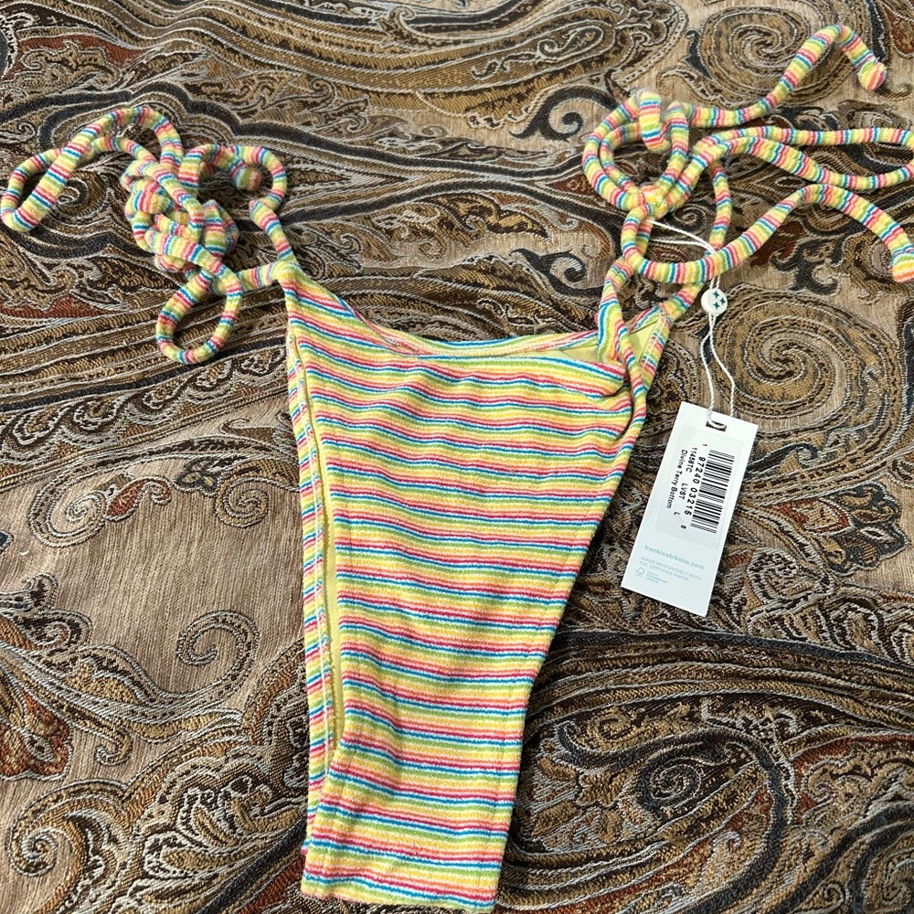 Frankie's Bikinis Striped Terry Bottom